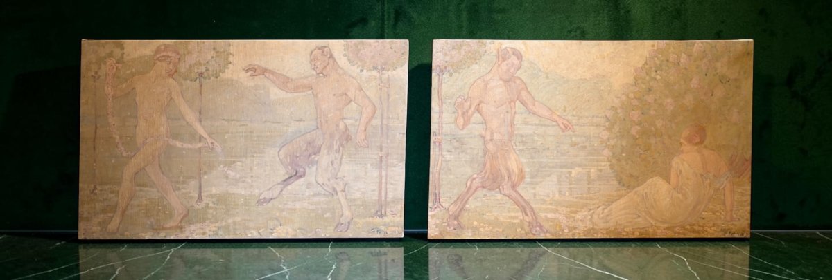 Henri Fehr - Bathers And Fauns - Switzerland, Early 20th Century